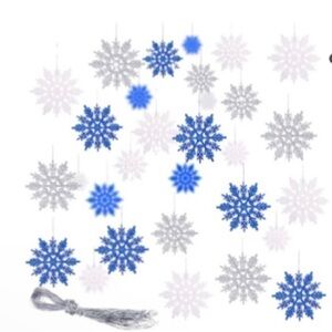 Glitter Snowflakes Christmas Ornaments